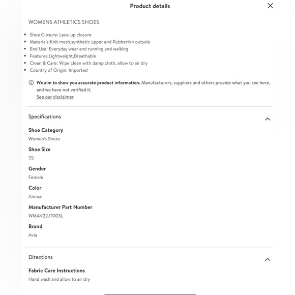 Avia Walmart Animal Print Sneakers BNWOT Only Worn in Home Size 7 1/2 - Picture 8 of 8